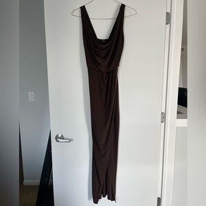 Women’s BooHoo Slinky Ruched Wrap Maxi Dress Size 10 Like New